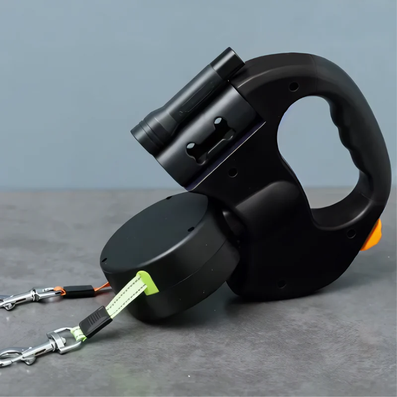 Dual Retractable Tangle-Free Dog Leash