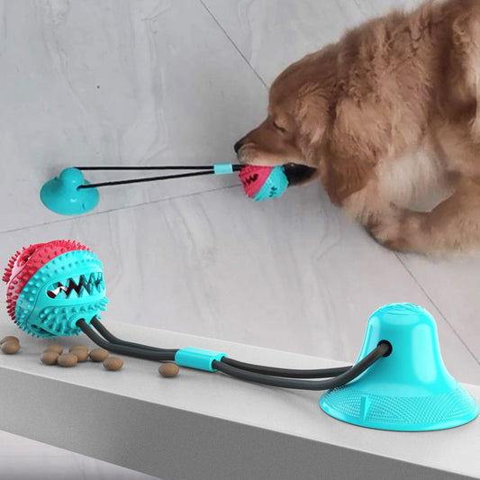 Suction Tug Dog Toy & Treat Dispenser Ball