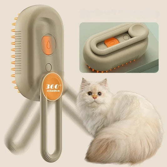 3-in-1 Pet Steam Grooming Brush for Cats & Dogs