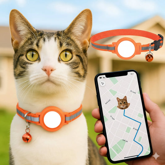 Cat Collar GPS Tracker Holder with Quick Release & Reflective Design