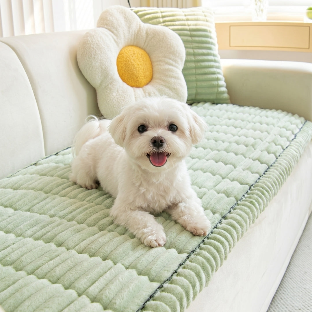 Non-Slip Pet Sofa Cover - Washable Plush Couch Protector for Dogs & Cats
