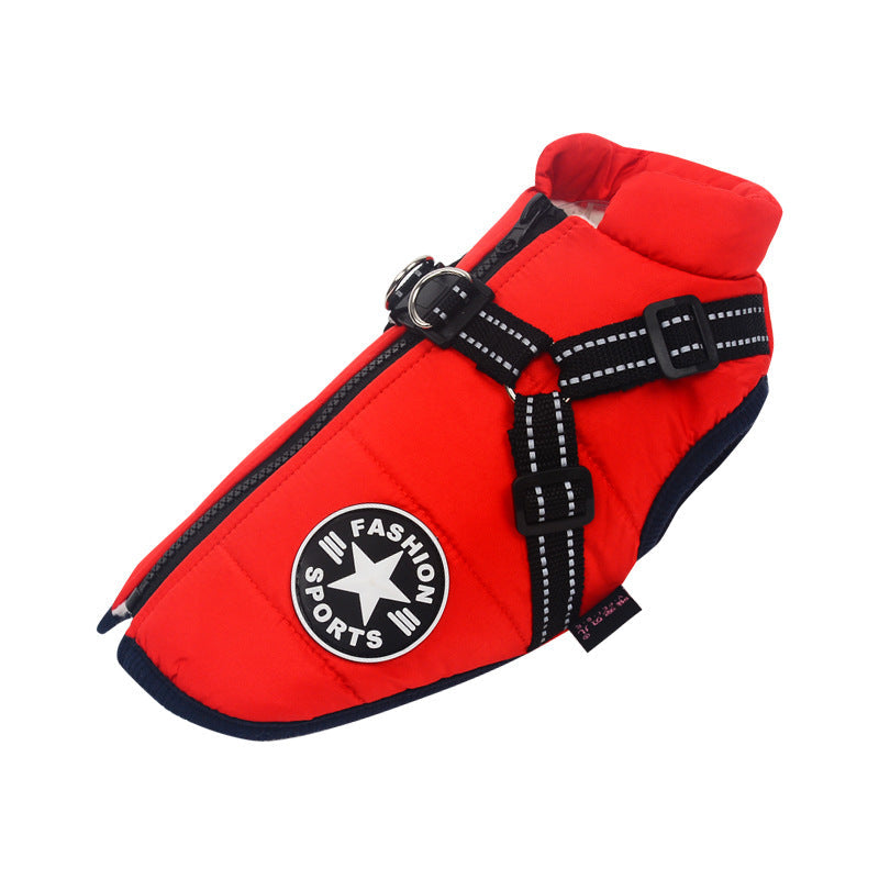 Waterproof Dog Winter Coat with Built-In Harness
