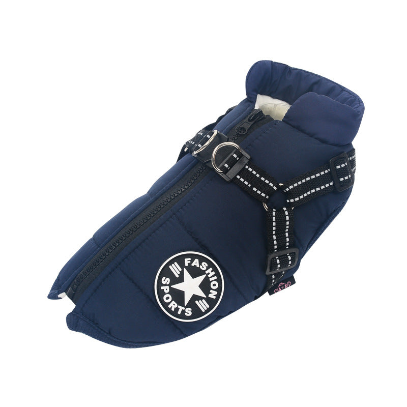 Waterproof Dog Winter Coat with Built-In Harness