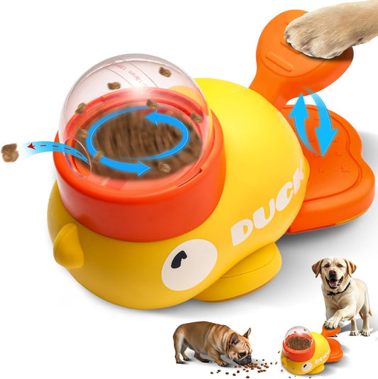 Interactive Duck Dog Slow Feeder & Treat Puzzle Toy