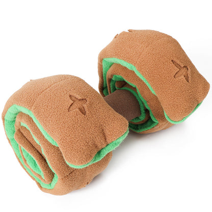 Interactive Dog Dumbbell Snuffle Toy | Plush Treat Puzzle Feeder