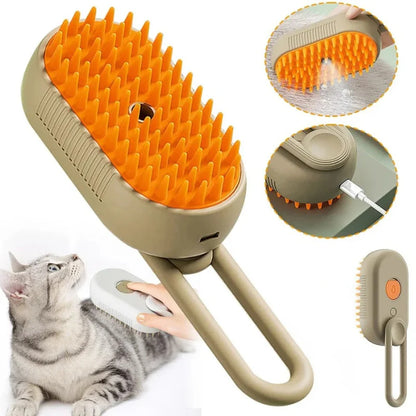 3-in-1 Pet Steam Grooming Brush for Cats & Dogs