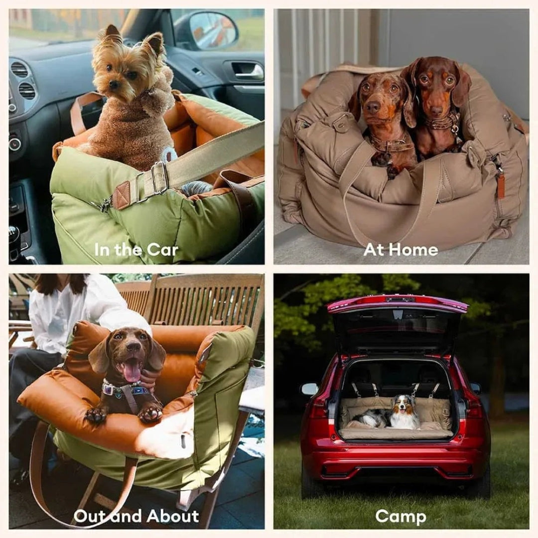 Luxury Faux Leather Dog Car Seat Booster Bed - City Rover
