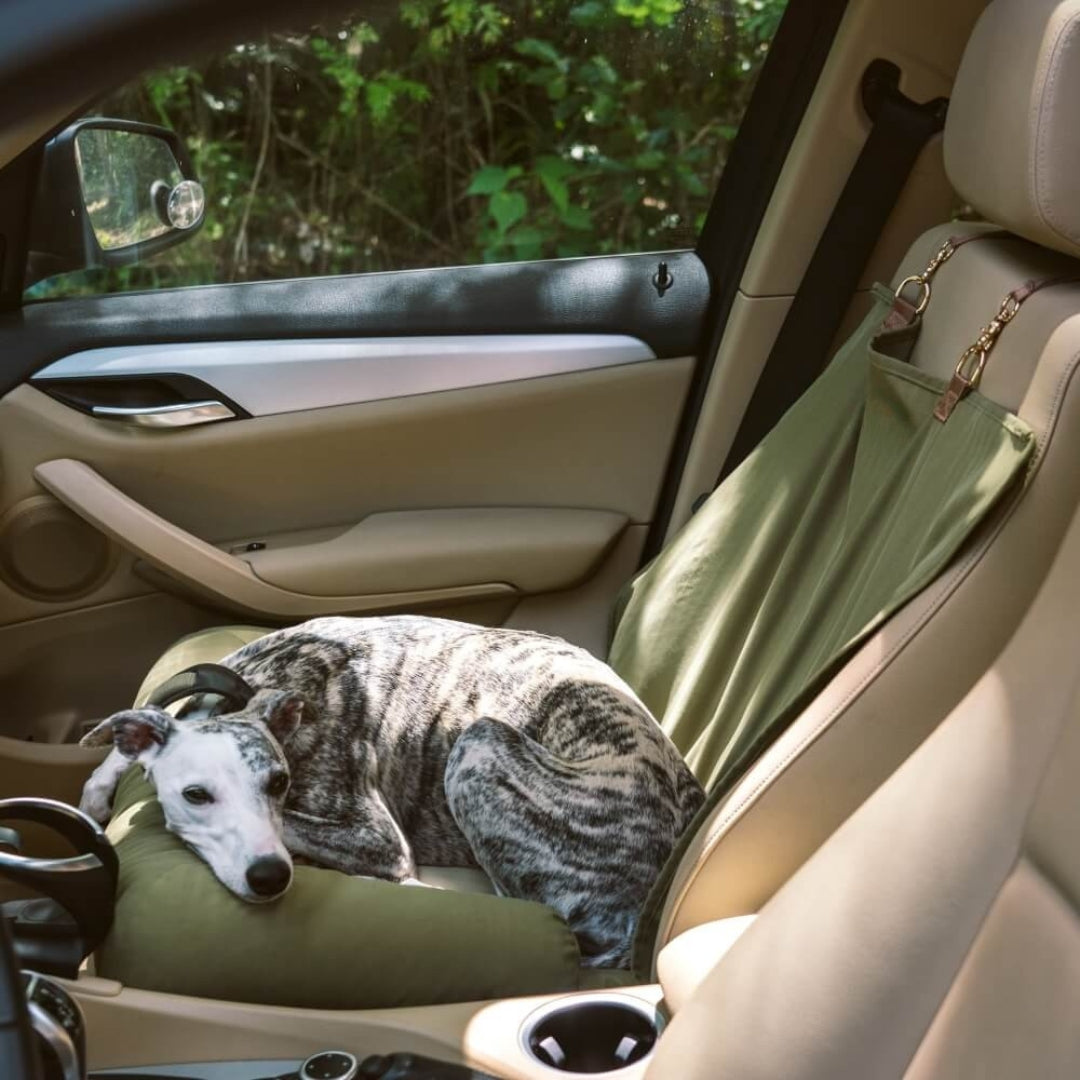 Large Dog Car Back Seat Bed - Chessboard Style Travel Bolster Safety Bed