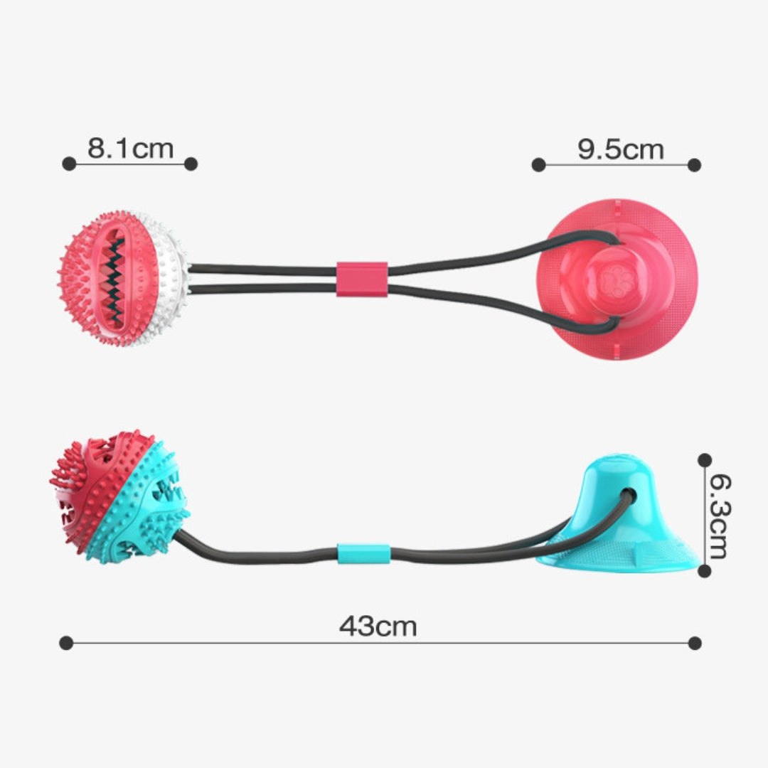 Suction Tug Dog Toy & Treat Dispenser Ball