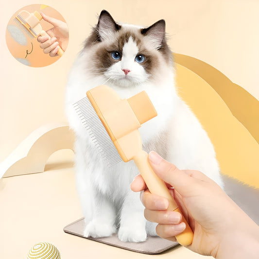 Self-Cleaning Pet Grooming Brush | Cat & Dog Hair Remover