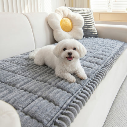 Non-Slip Pet Sofa Cover - Washable Plush Couch Protector for Dogs & Cats