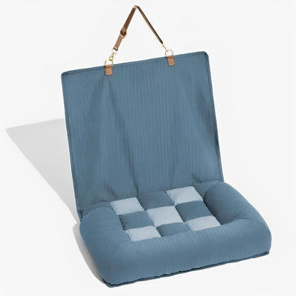 Large Dog Car Back Seat Bed - Chessboard Style Travel Bolster Safety Bed