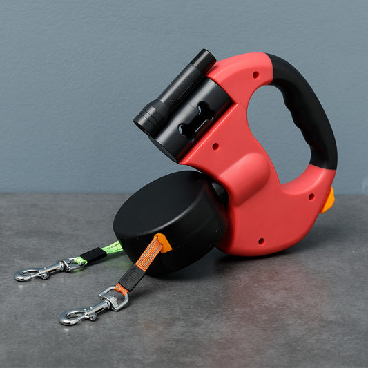 Dual Retractable Tangle-Free Dog Leash