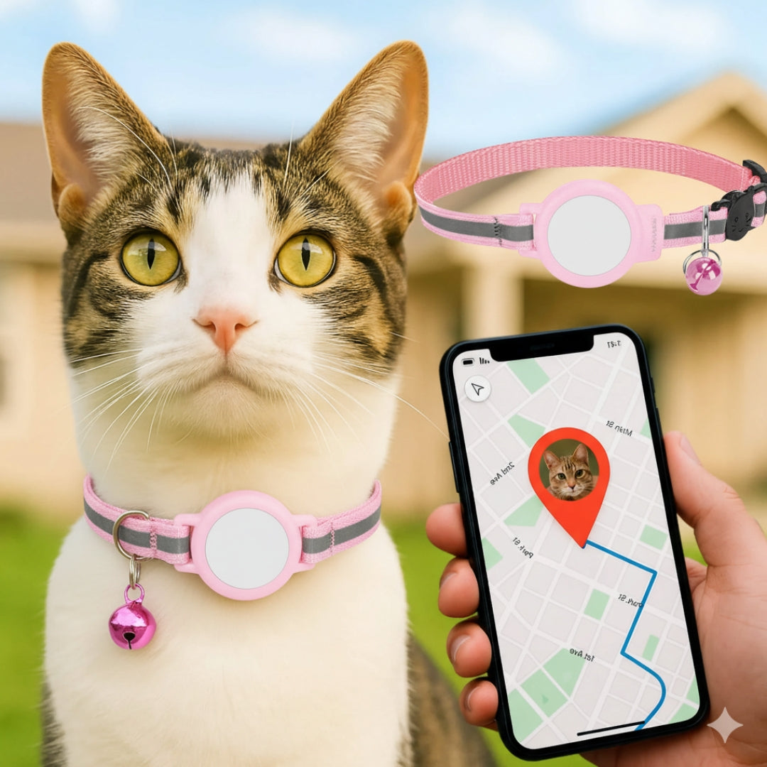 Cat Collar GPS Tracker Holder with Quick Release & Reflective Design