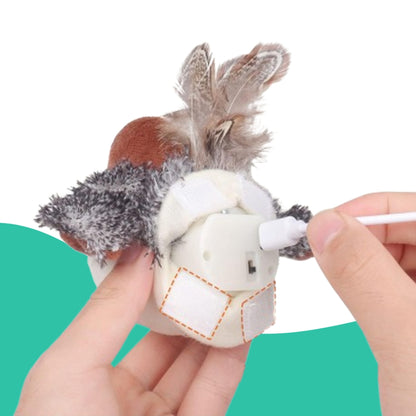 Realistic Flapping Sparrow Bird Interactive Cat Toy