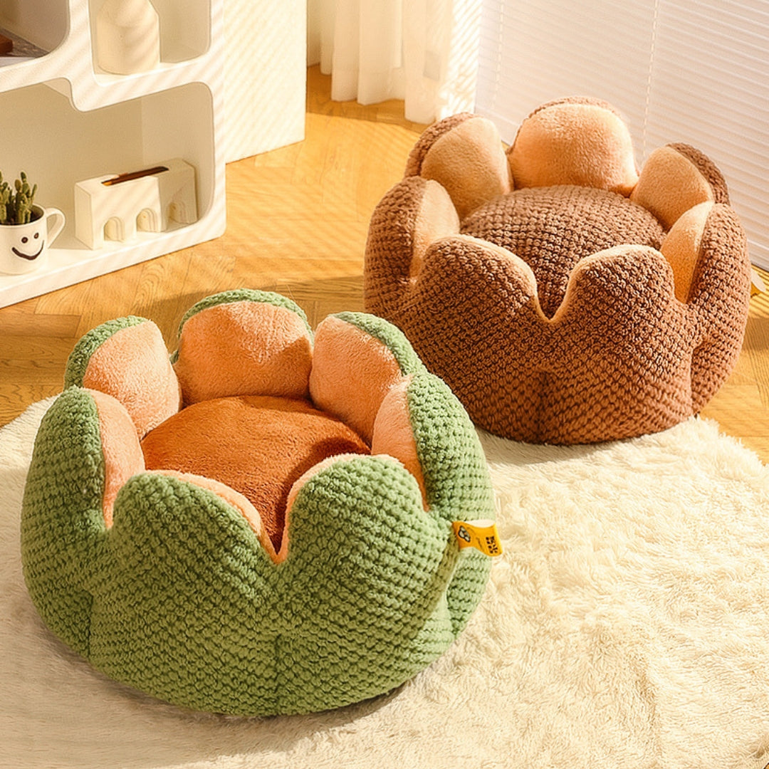 Fully Enclosed Nesting Bed - Cosy Plush Cat Cave Bed