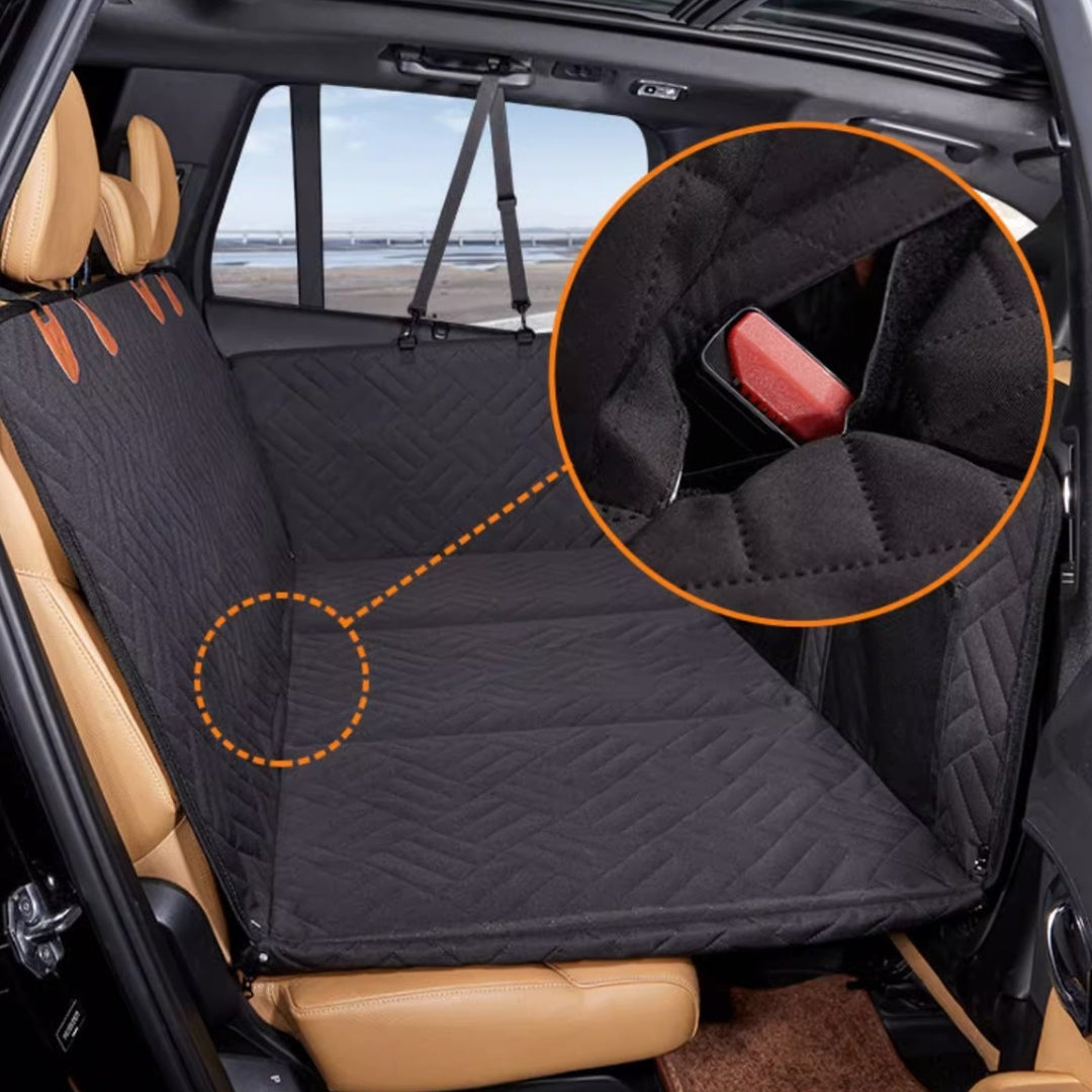 Waterproof Hard Bottom Dog Car Seat Cover with Mesh Window