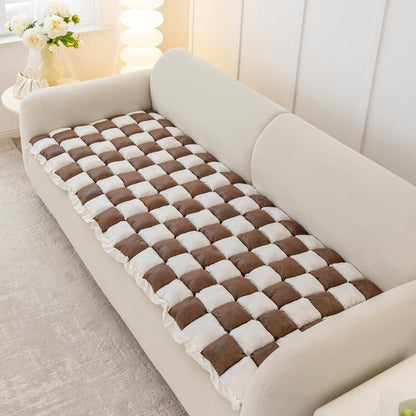 Padded Plaid Pet Dog Mat Bed Sofa Cover - Anti-Slip Comfort Couch Protector