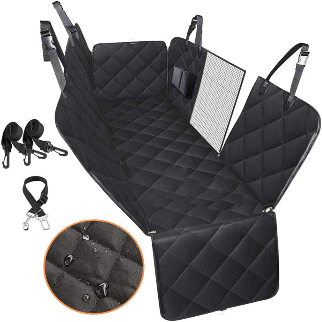 Waterproof Hard Bottom Dog Car Seat Cover with Mesh Window