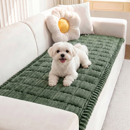 Non-Slip Pet Sofa Cover - Washable Plush Couch Protector for Dogs & Cats