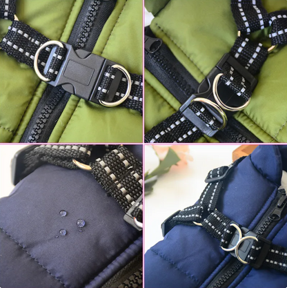 Waterproof Dog Winter Coat with Built-In Harness
