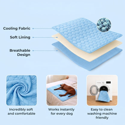 Self-Cooling Dog Mat - Gel-Free Washable Summer Mat for Dogs & Cats
