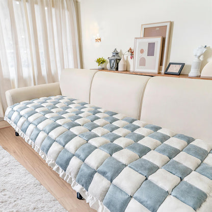 Padded Plaid Pet Dog Mat Bed Sofa Cover - Anti-Slip Comfort Couch Protector