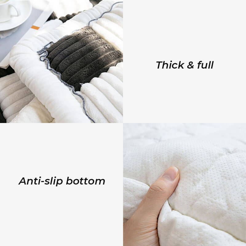 Plush Plaid Dog Mat Sofa Cover - Anti-Slip Couch Protector