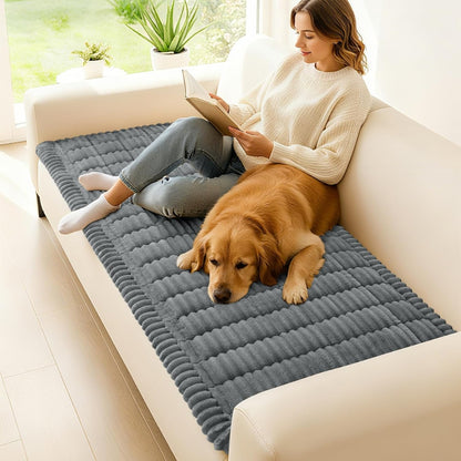 Non-Slip Pet Sofa Cover - Washable Plush Couch Protector for Dogs & Cats