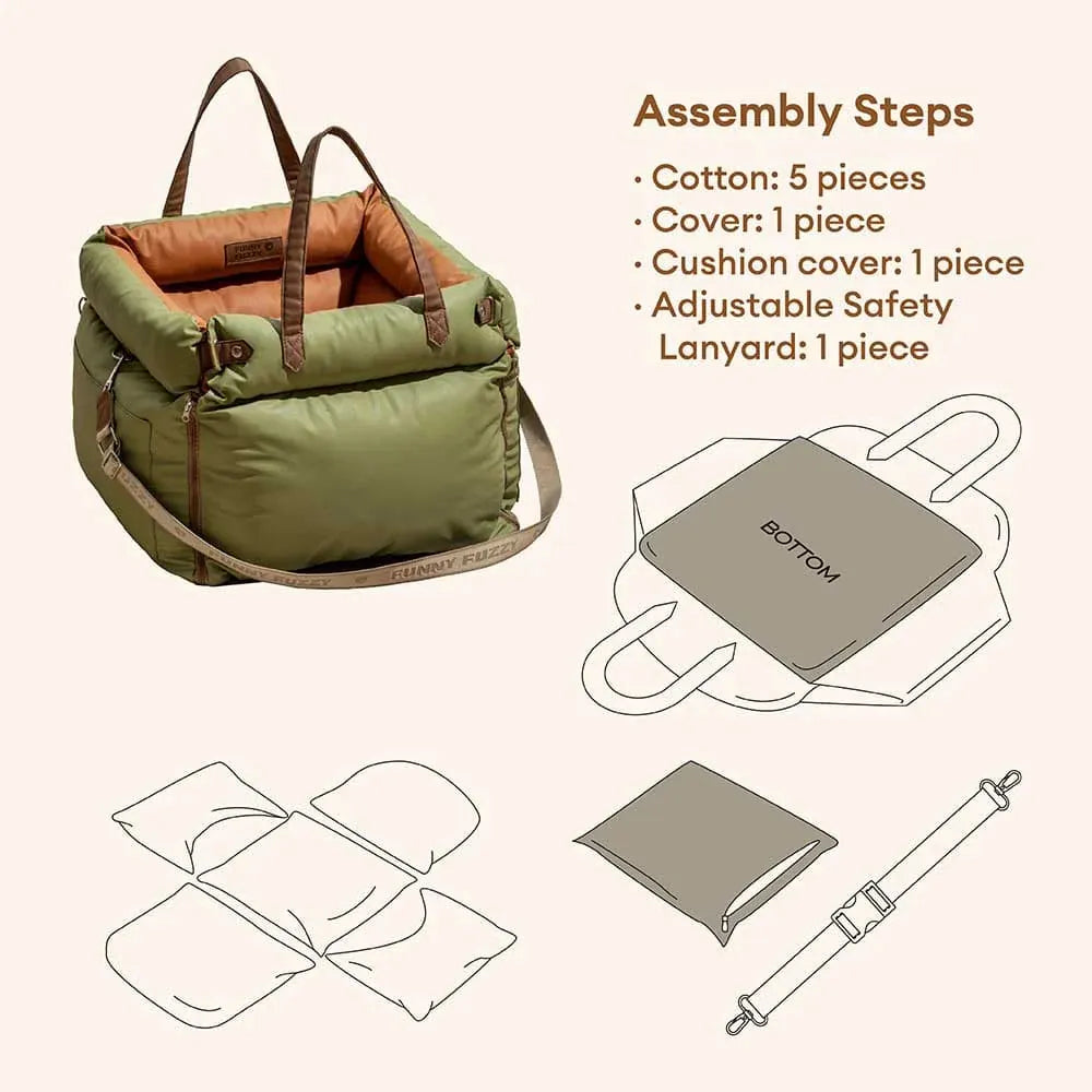 Luxury Faux Leather Dog Car Seat Booster Bed - City Rover
