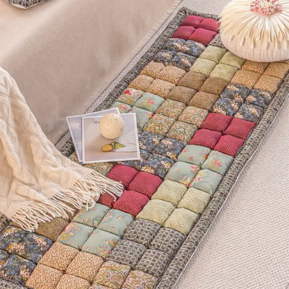 Quilted Floral Soft Pet Mat - Non-Slip Padded Sofa Cover