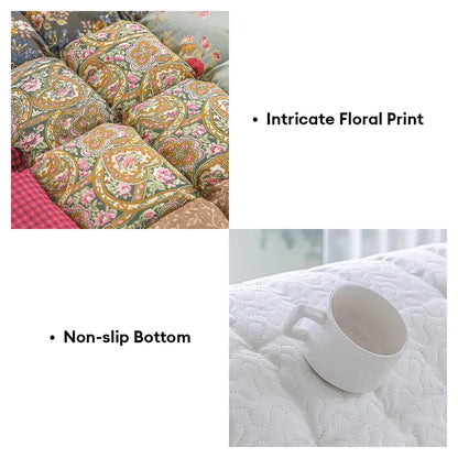 Quilted Floral Soft Pet Mat - Non-Slip Padded Sofa Cover