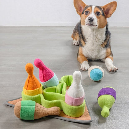 Interactive Bowling Puzzle Dog Enrichment Treat Toy