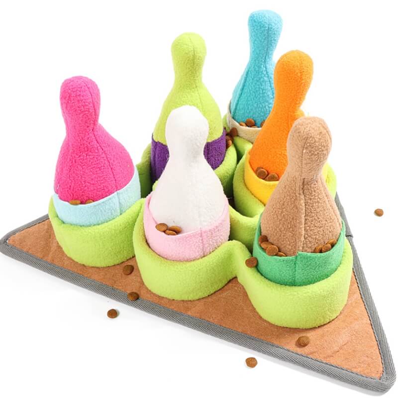 Interactive Bowling Puzzle Dog Enrichment Treat Toy