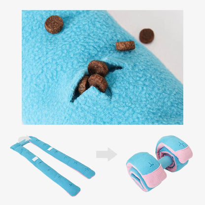 Interactive Dog Dumbbell Snuffle Toy | Plush Treat Puzzle Feeder