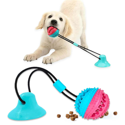 Suction Tug Dog Toy & Treat Dispenser Ball