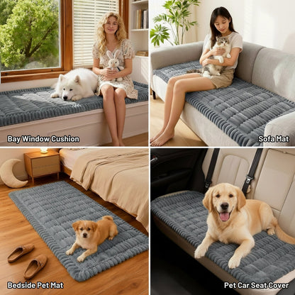 Non-Slip Pet Sofa Cover - Washable Plush Couch Protector for Dogs & Cats