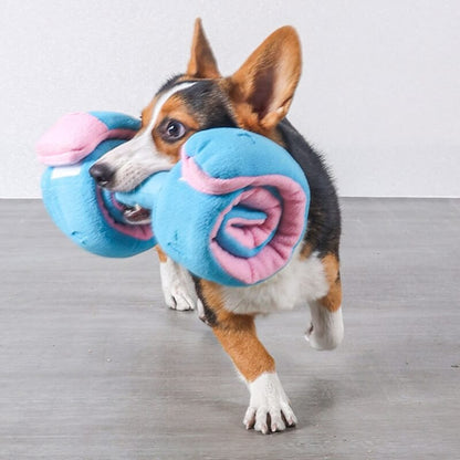 Interactive Dog Dumbbell Snuffle Toy | Plush Treat Puzzle Feeder