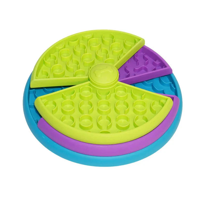Twist & Turn Dog Slow Feeder Puzzle Bowl | Interactive Rotating Anti-Gulping Pet Feeder