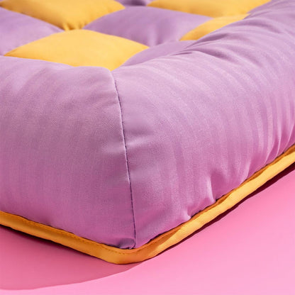 Large Dog Car Back Seat Bed - Chessboard Style Travel Bolster Safety Bed