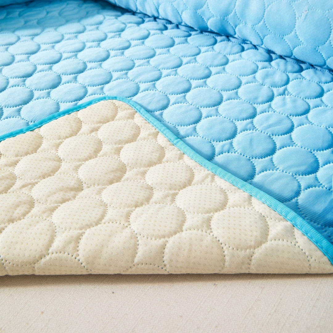 Cooling Dog Sofa Bed - Ice Silk Washable Bed with Bolster Sides