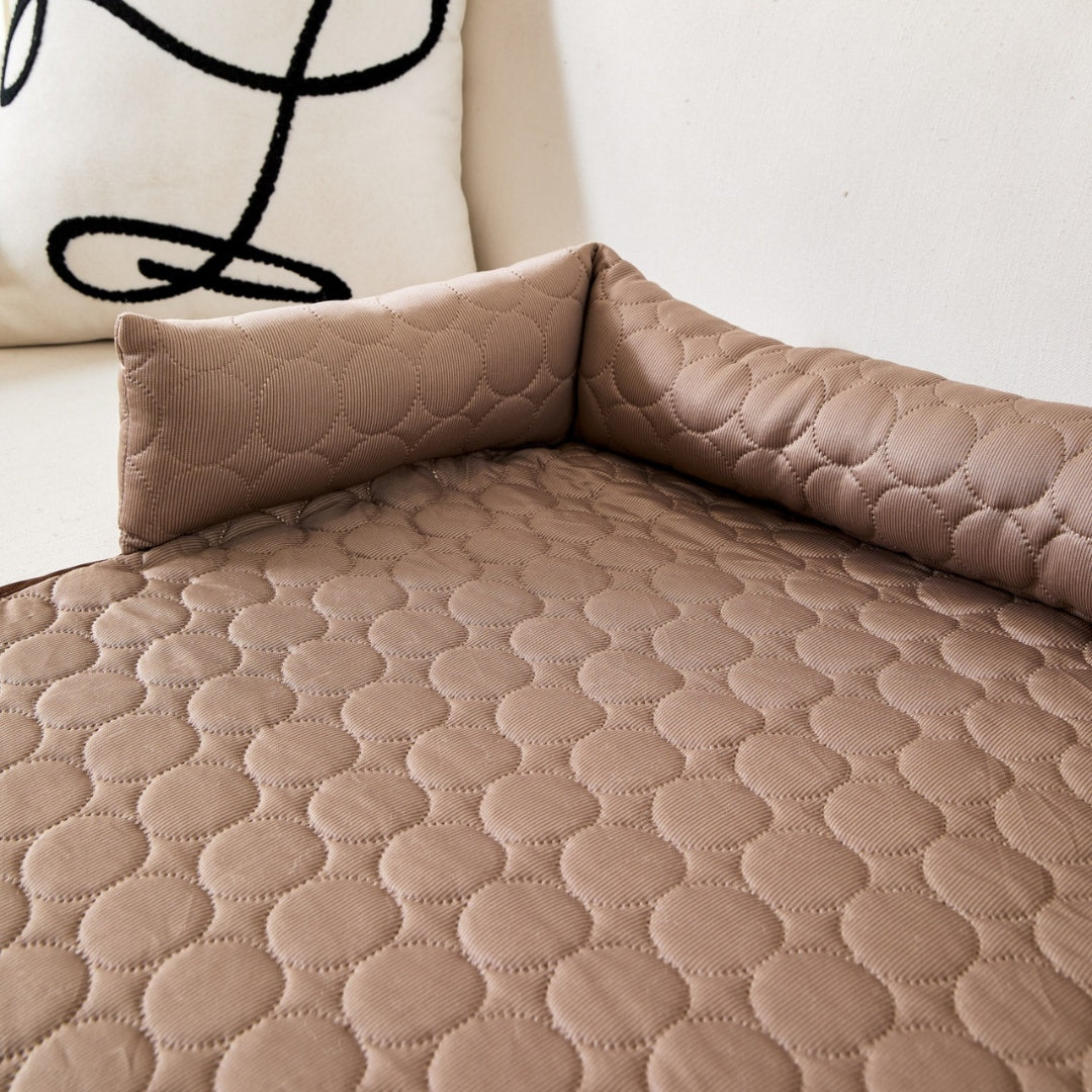 Cooling Dog Sofa Bed - Ice Silk Washable Bed with Bolster Sides