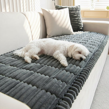 Plush Dog Sofa Cover – Washable Pet Couch Protector for Furniture