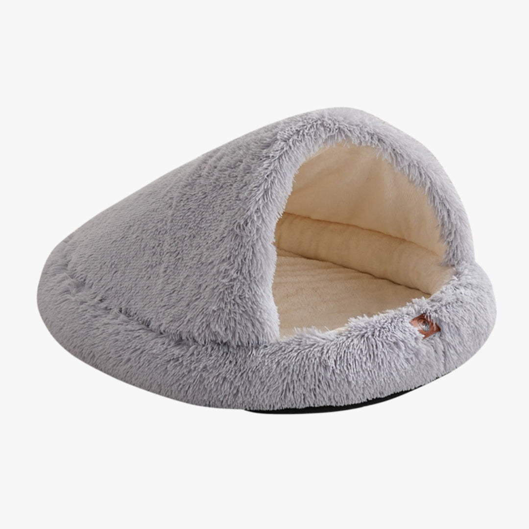 Calming Plush Semi-Enclosed Pet Nest Bed for Dogs & Cats