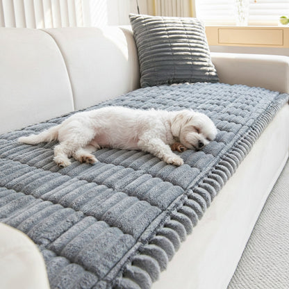 Plush Dog Sofa Cover – Washable Pet Couch Protector for Furniture