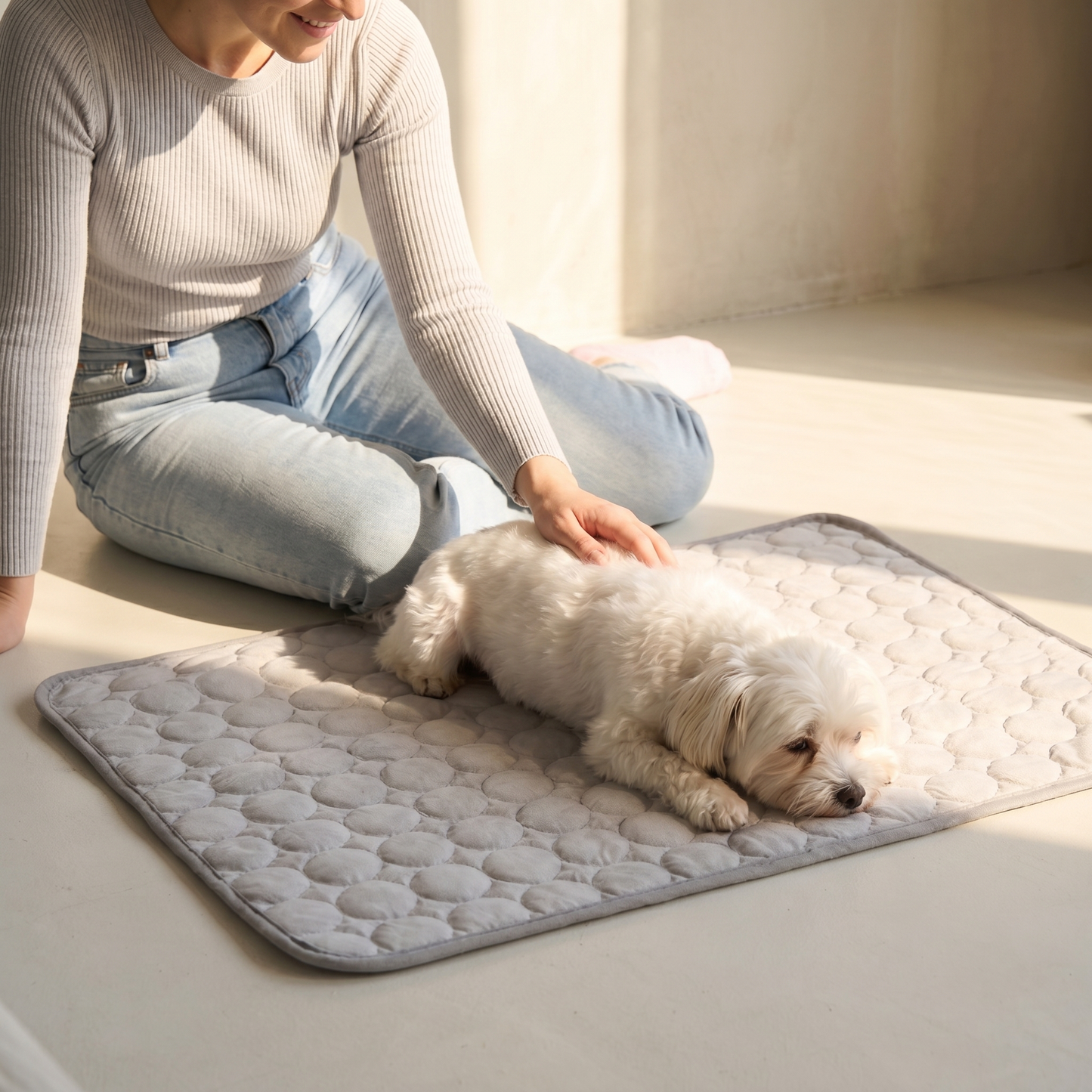 Self-Cooling Dog Mat - Gel-Free Washable Summer Mat for Dogs & Cats