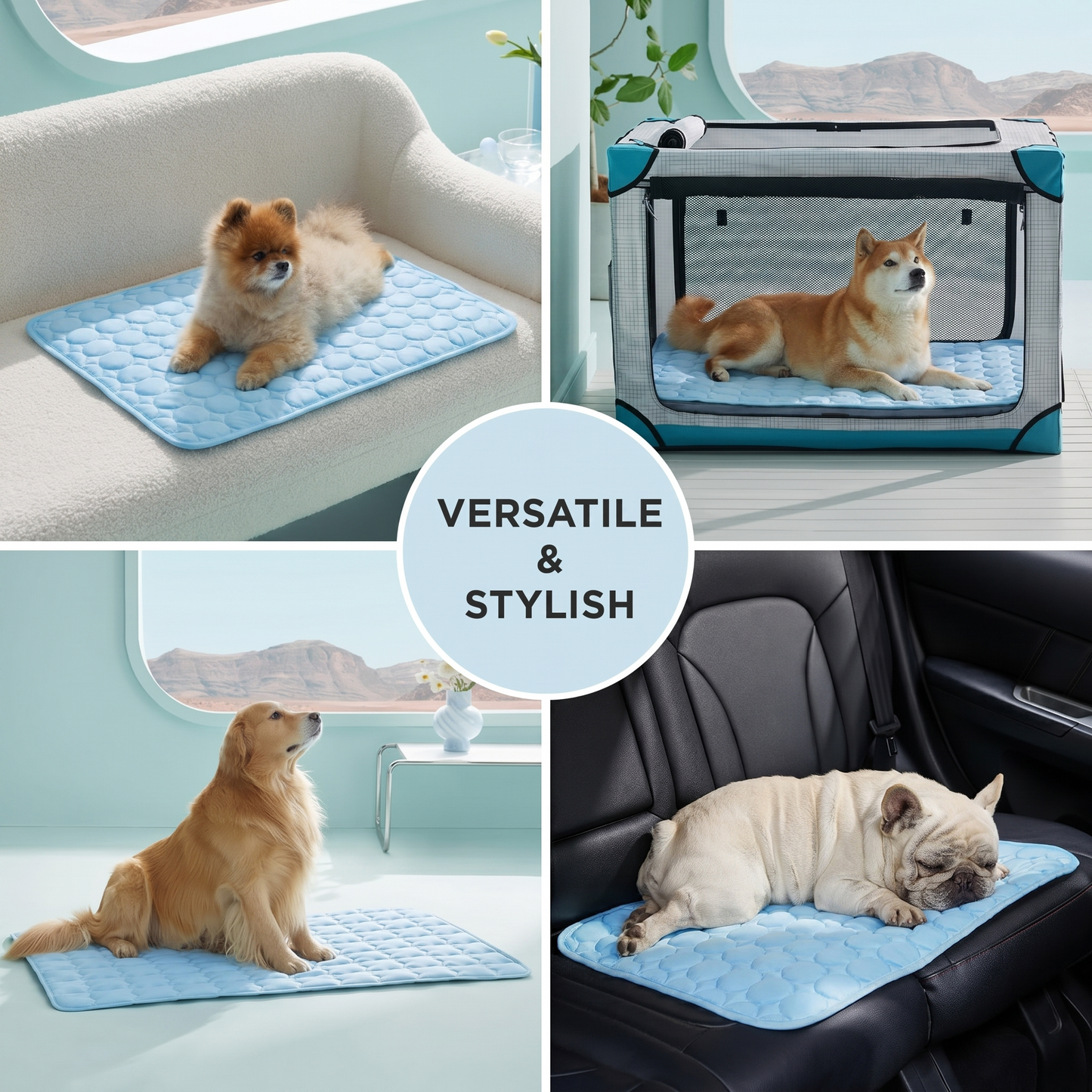 Self-Cooling Dog Mat - Gel-Free Washable Summer Mat for Dogs & Cats