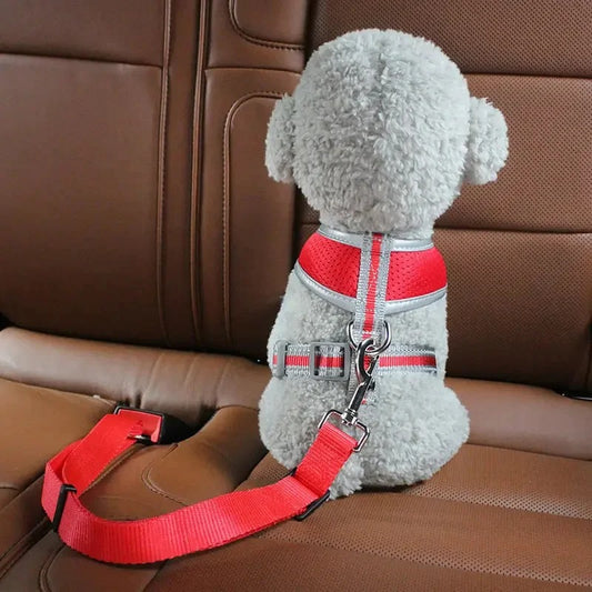 Adjustable Pet Dog Harness Clip Car Seat Belt