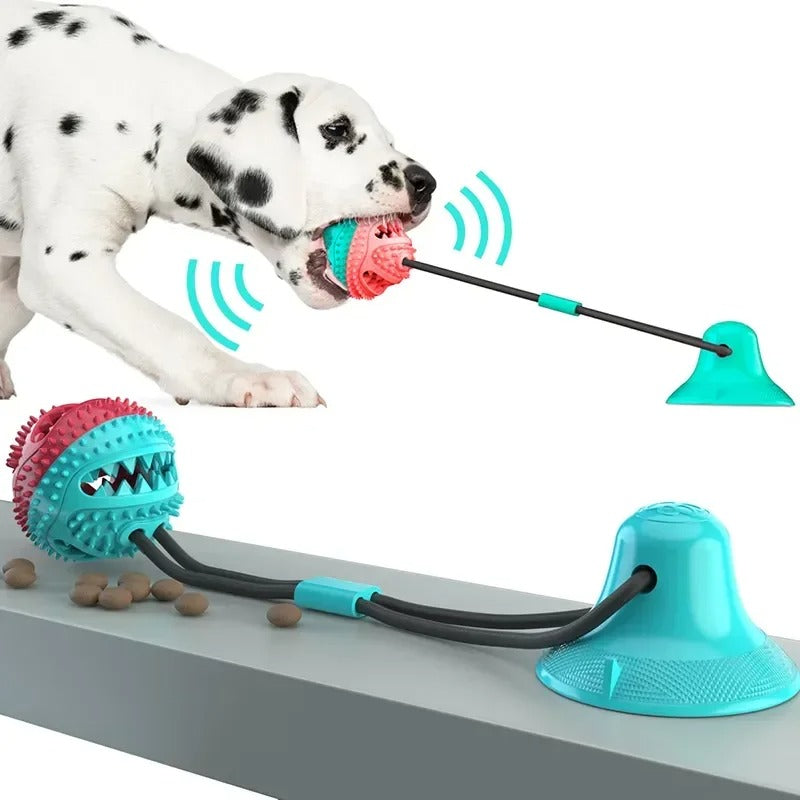Suction Tug Dog Toy & Treat Dispenser Ball