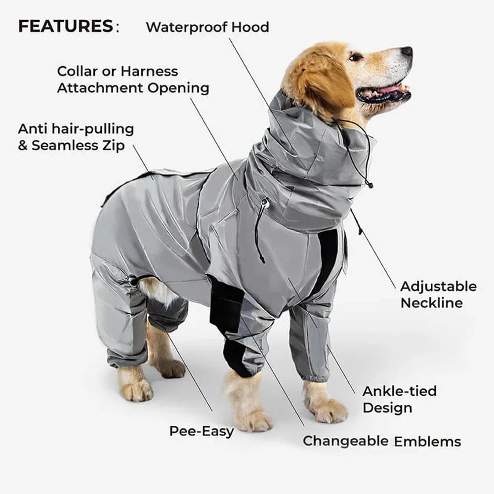 Reflective Dog Jacket | Waterproof Rain Suit